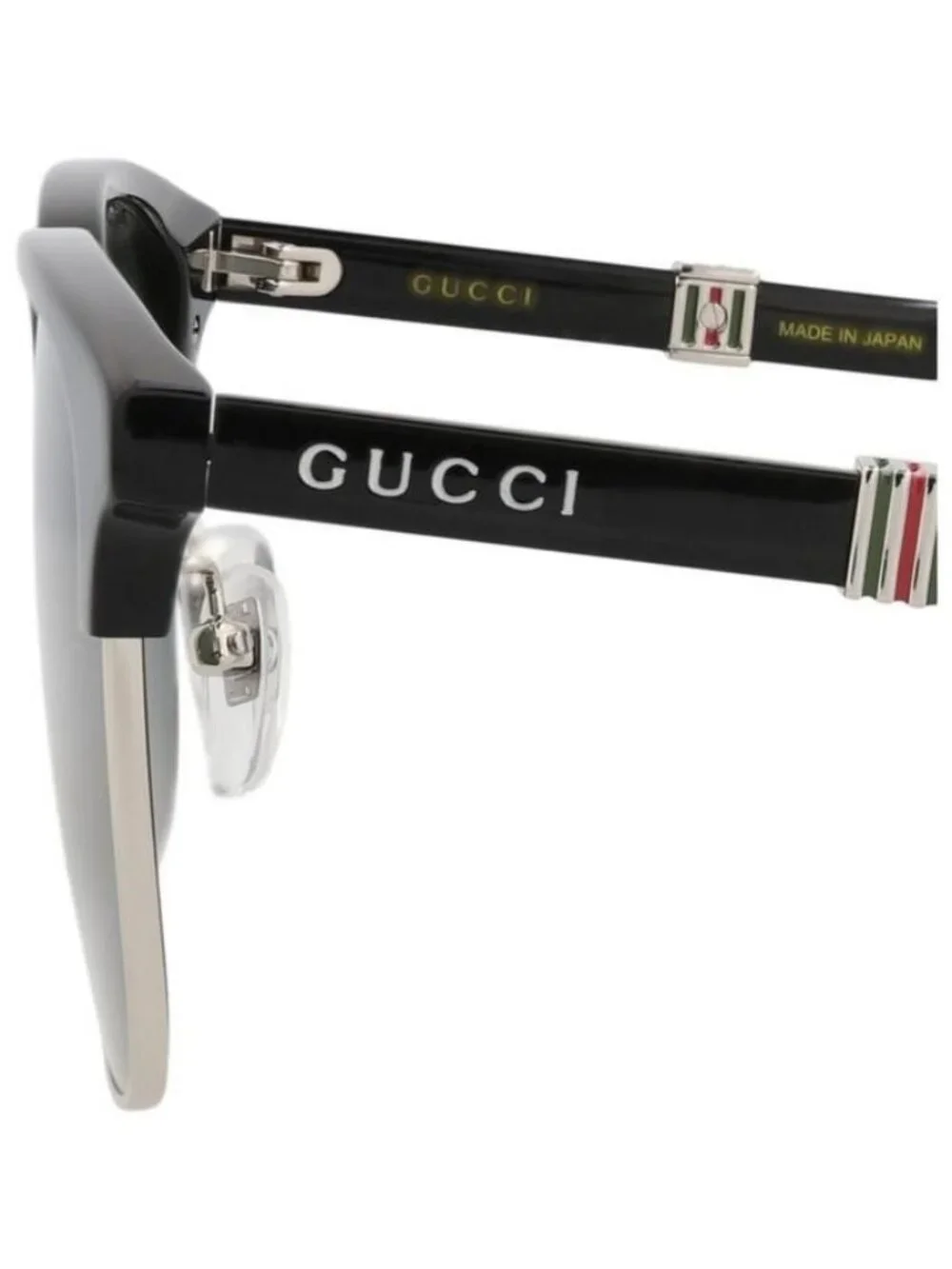 New Gucci Mens Square/Rectangle Silver Black Green Fashion Designer Sunglasses